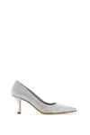 Ferragamo Crystal Embellished Pump In Silver