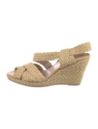 Pre-owned Ferragamo Straw Espadrilles In Brown