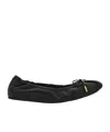 Ferragamo Elasticated Nappa Leather Ballet Flats In Black