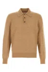 Ferragamo Stretch Camel Blend Polo Shirt