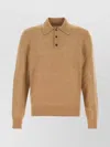 Ferragamo Stretch Camel Blend Polo Shirt