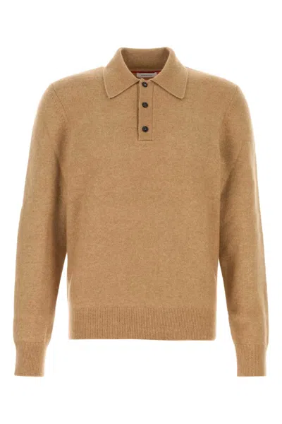 FERRAGAMO STRETCH CAMEL BLEND POLO SHIRT