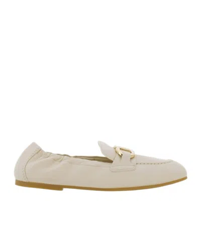 Ferragamo Jodie Casual Flat Loafers Elasticated Trim In White