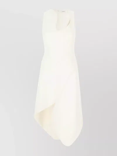 FERRAGAMO STRETCH VISCOSE DRESS ASYMMETRIC HEM