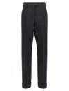 Ferragamo Black Stretched Pleated Trousers In Black