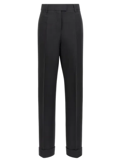 Ferragamo Stretched Pleated Trousers In Black