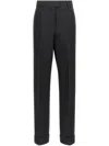Ferragamo Black Stretched Pleated Trousers In Black