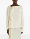 Ferragamo Lace-up Detail Top In Gold