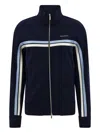 Ferragamo Stripe Zip Sports Jacket In Blue