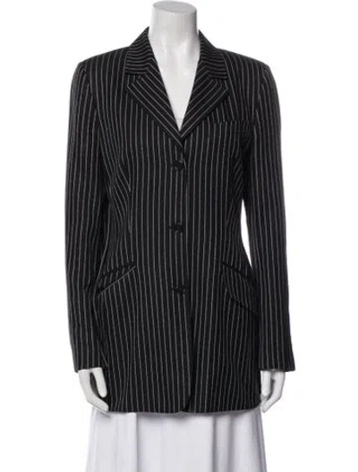 Pre-owned Ferragamo Striped Blazer In Black