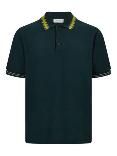 Ferragamo Short Sleeve Polo Shirt In Green