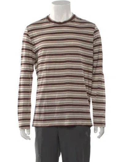 Pre-owned Ferragamo Striped Crew Neck T-shirt In Multi
