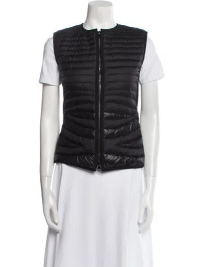 Pre-owned Ferragamo Striped Down Jacket In Black