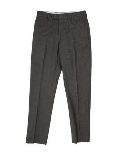Pre-owned Ferragamo Striped Dress Pants In Grey