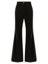 Ferragamo Velvet Trousers With Flared Leg And Belt Loops In Black