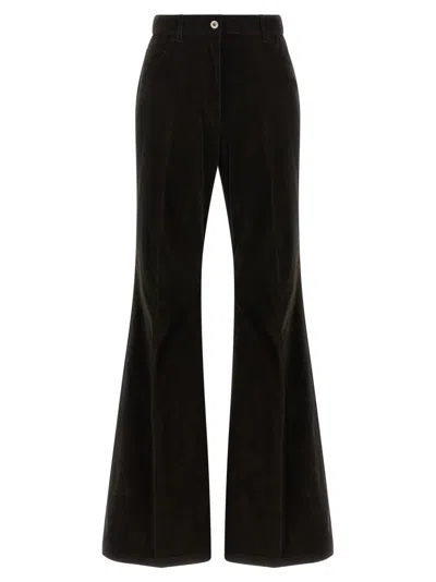 FERRAGAMO FERRAGAMO STRIPED FLARED VELVET TROUSERS