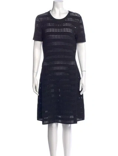 Pre-owned Ferragamo Striped Knee-length Dress In Blue