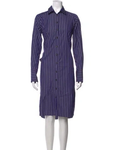 Pre-owned Ferragamo Striped Knee-length Dress In Purple