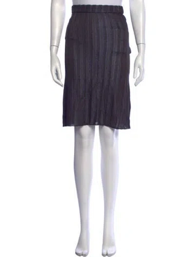 Pre-owned Ferragamo Striped Knee-length Skirt W/ Tags In Blue