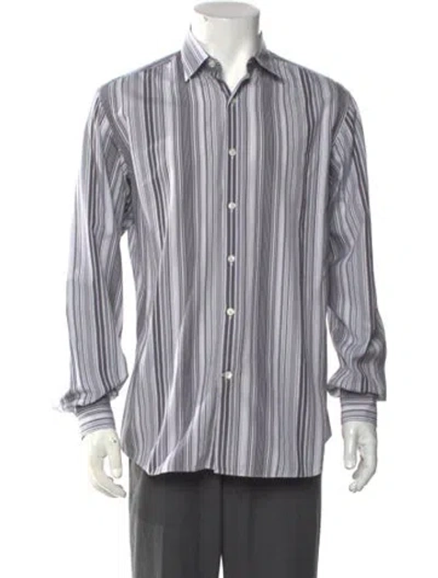 Pre-owned Ferragamo Striped Long Sleeve Shirt In Neutral