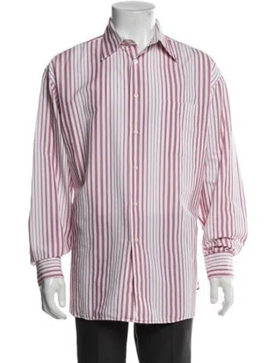 Pre-owned Ferragamo Striped Long Sleeve Shirt In Pink