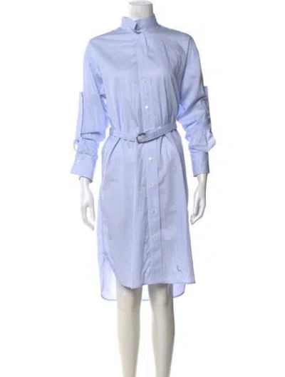 Pre-owned Ferragamo Striped Midi Length Dress In Blue