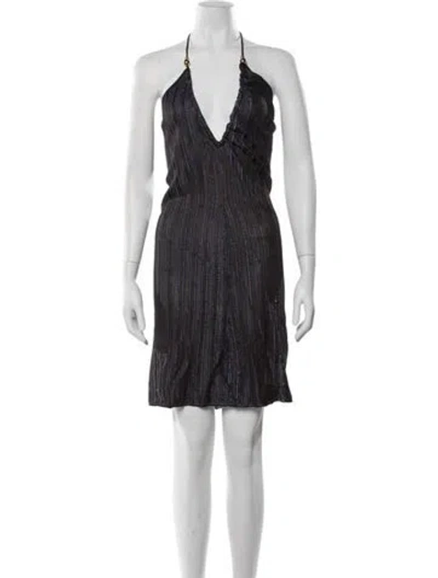 Pre-owned Ferragamo Striped Mini Dress In Multicolor