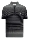 Ferragamo Degrade Striped Polo Shirt In Black
