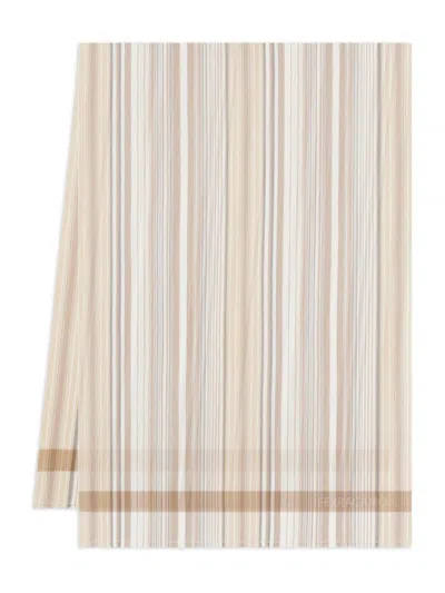 Ferragamo Striped Scarf In Neutrals
