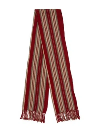 Pre-owned Ferragamo Striped Scarf In Red