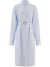 Ferragamo Striped Shirt Dress In White