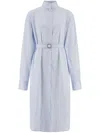 Ferragamo Striped Shirt Dress In White