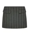 Ferragamo Herringbone Stretch-wool Mini Skirt In Black
