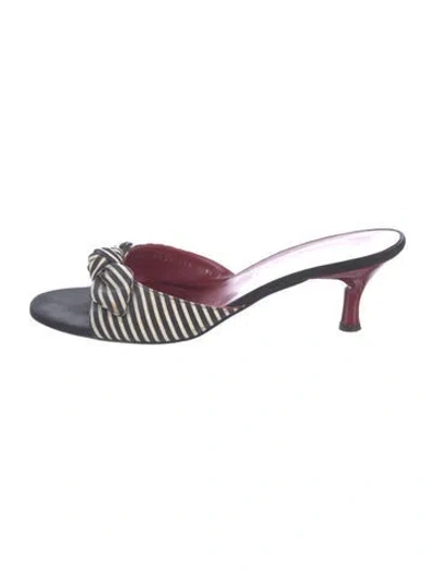 Pre-owned Ferragamo Striped Slides In Multi