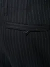 Ferragamo Striped Tailored Trousers In Black