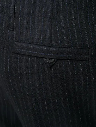 Ferragamo Striped Tailored Trousers In Black