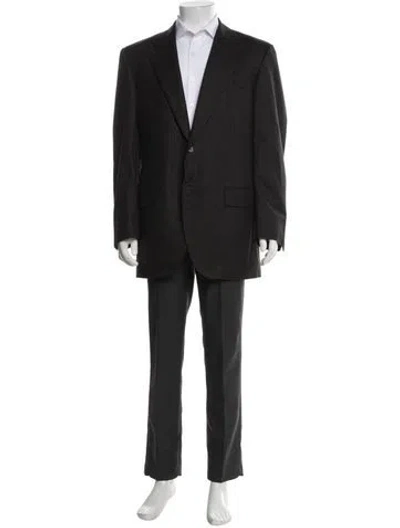 Pre-owned Ferragamo Striped Two-piece Blazer In Black