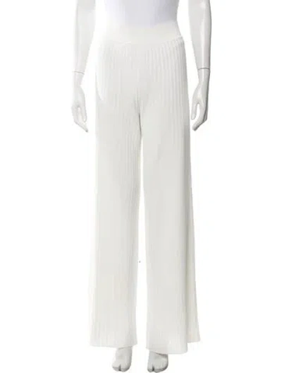 Pre-owned Ferragamo Striped Wide Leg Pants W/ Tags In Neutrals