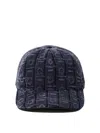 Ferragamo Structured Cap With Textured Geometric Pattern In Blue