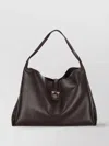 Ferragamo Structured Coffee Tote Bag With Buckle Detail In Brown