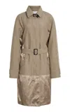 Ferragamo Structured Cotton-linen-blend Coat In Brown