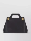 FERRAGAMO STRUCTURED GOLD-TONE HANDLE BAG