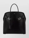 Ferragamo Structured Leather Shopping Bag With Top Handle In Black