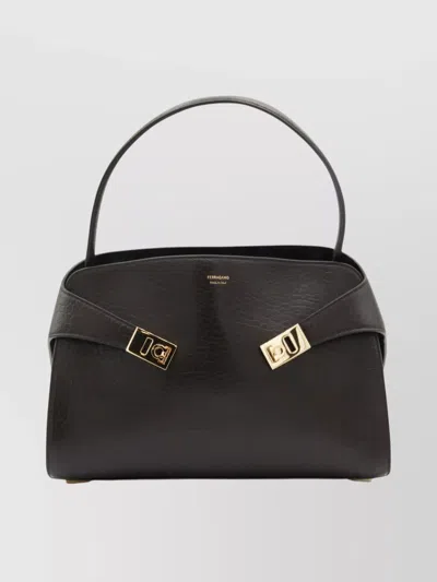 Ferragamo Structured Shoulder Bag Detachable Strap