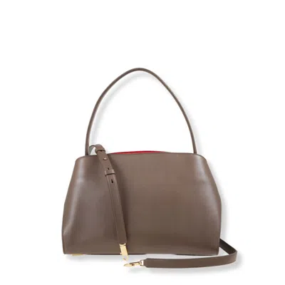 Ferragamo Structured Shoulder Bag With Smooth Finish And Timeless Design In Brown