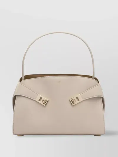 Ferragamo Structured Top Handle Shoulder Strap Bag