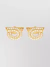 Ferragamo Crystal-embellished Gancini Earrings In Yellow