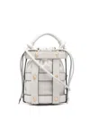 Ferragamo Stud-embellished Bucket Bag In Weiss