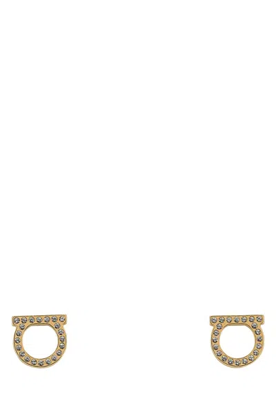 Ferragamo Gancini Embellished Earrings In Gold