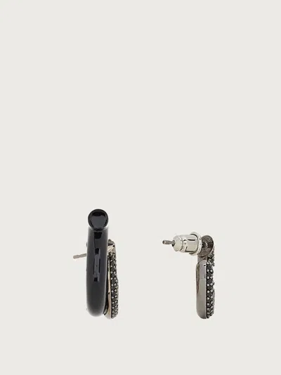 Ferragamo Studded Earrings In Black